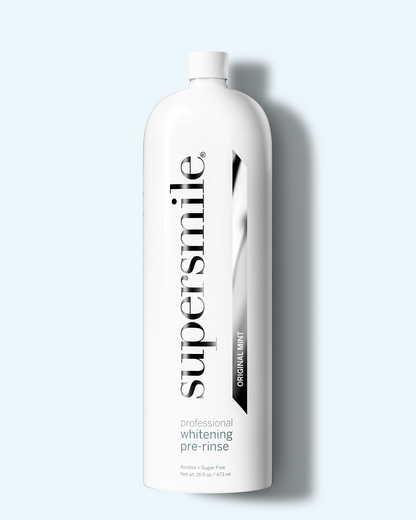 water flosser + whitening pre-rinse